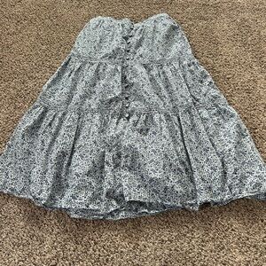 Madewell Blue and White A-Line Skirt